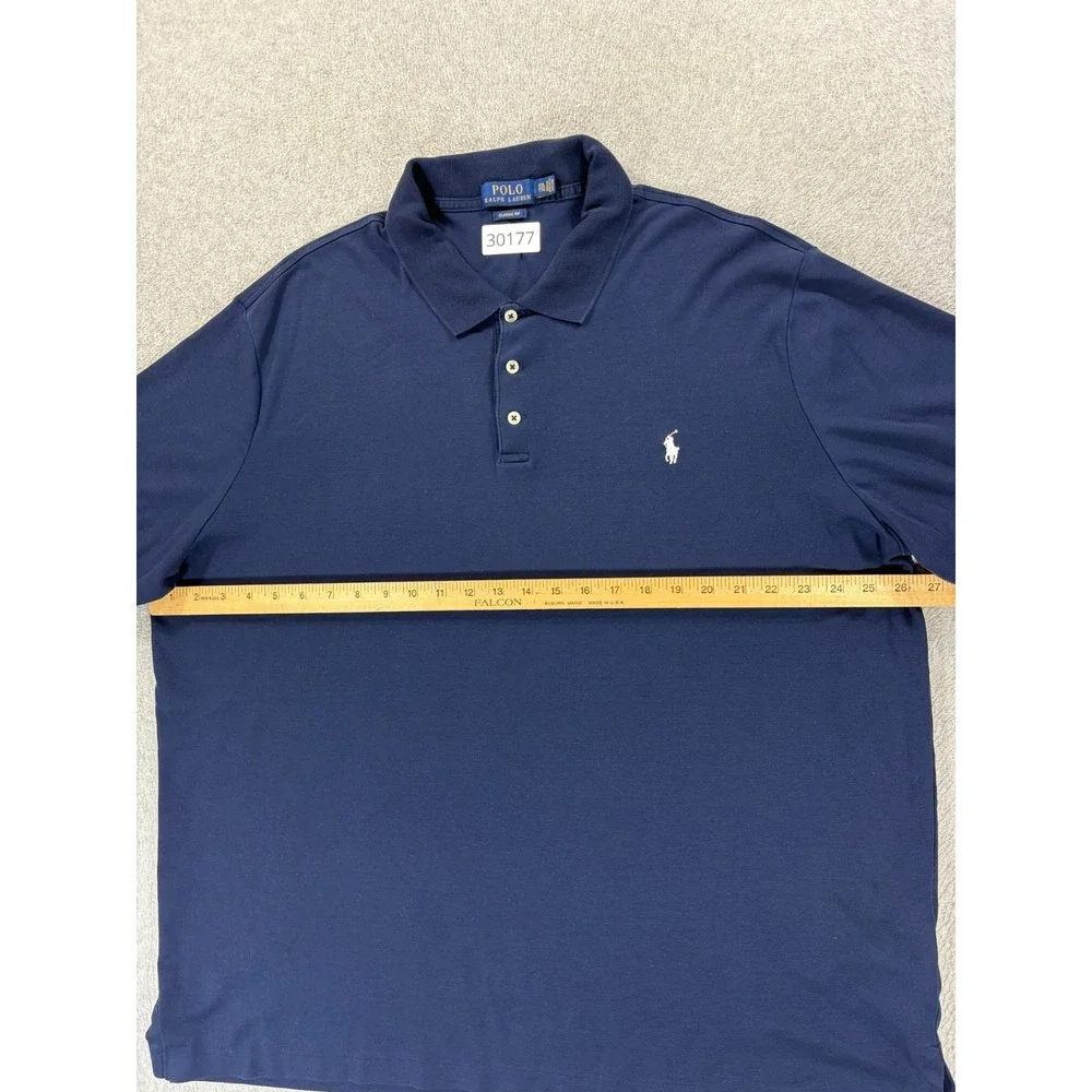 Polo Ralph Lauren Pima Cotton Short Sleeve Polo Shirt (Men's 2XL) Blue